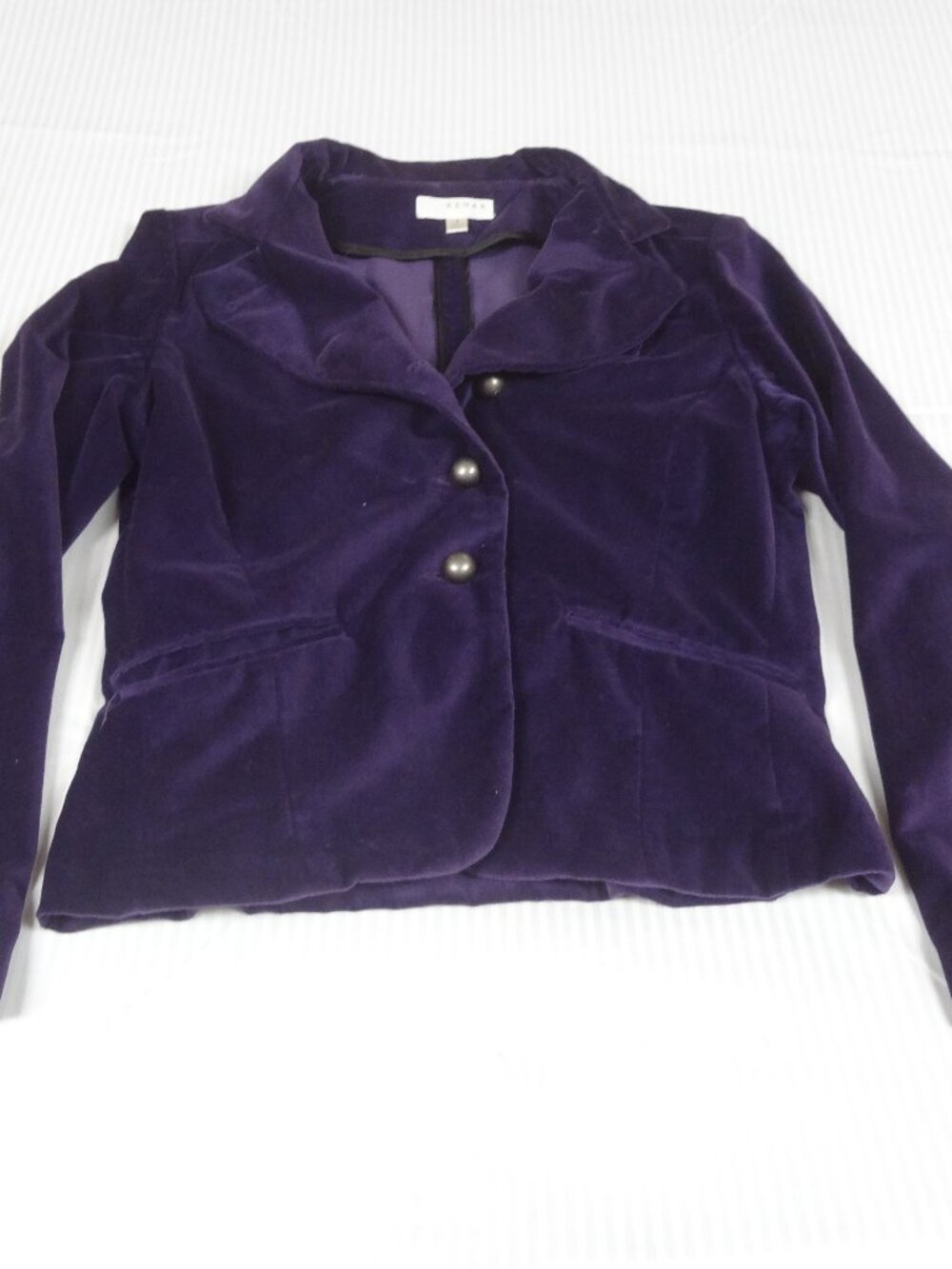VINTAGE KENAR ROYAL PURPLE VELVET BLAZER JACKET - WOMEN'S SIZE SMALL M98